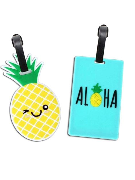 Pineapple Travel Luggage Tags: Stylish suitcase bag labels for men and women on their travel adventures.