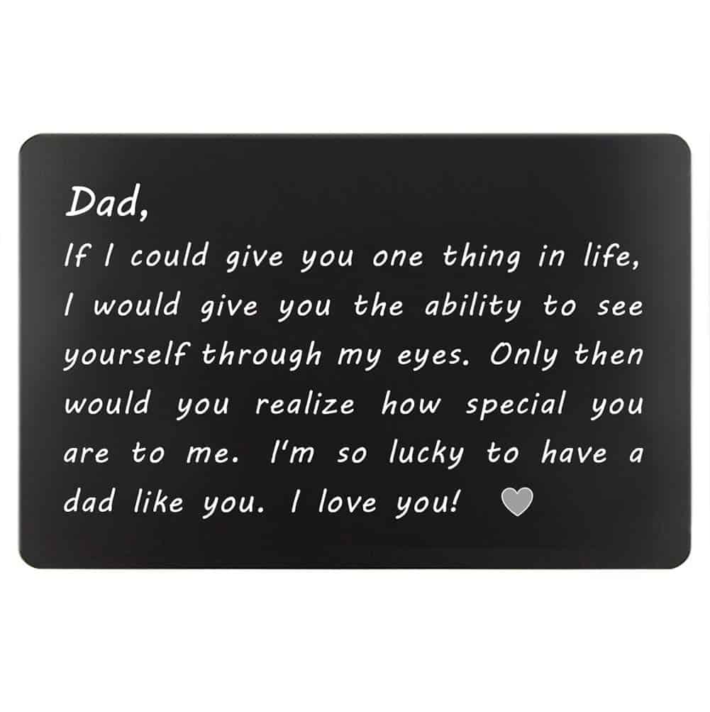 Dad Gifts from Daughter Son for Birthday, Engraved Wallet Insert for Daddy, Fathers Day Christmas for Dad(Lucky to Have A Day Like You)