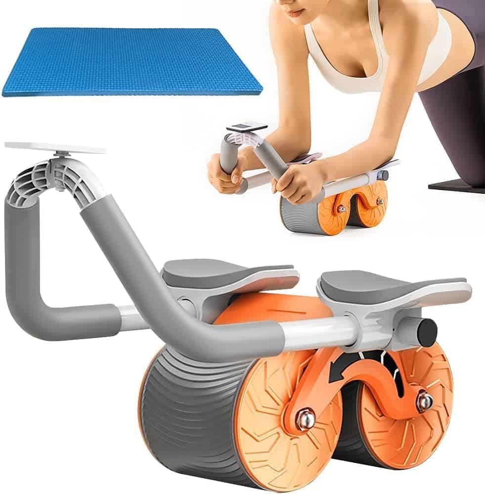 Lionmoor Ab Roller,Abs Workout Abdominal Exercise Rollers,Automatic Rebound Abdominal Wheel,Fitness Roller Exercise Wheel Workout Trainer Gym Home Fitness Equipment Mute Roller Arms Back,for Men Women