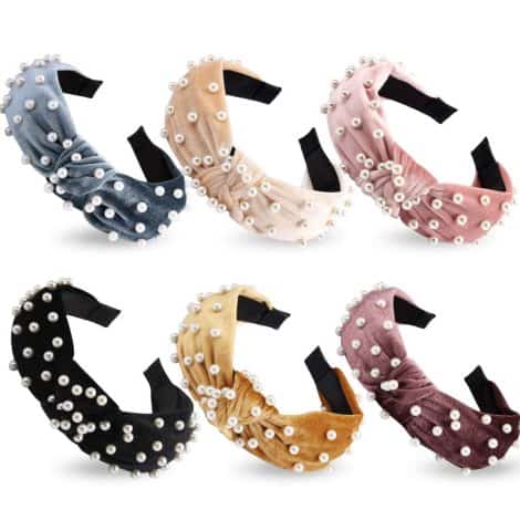 Gafatory 6 Pack Velvet Wide Headbands – Stylish and trendy hair accessories for Indian women and girls.