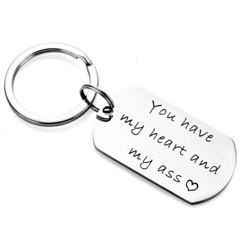 Heart and Ass Keychain, Funny Couple’s Gift, Perfect for Anniversaries, Birthdays, Valentine’s, Thanksgiving, and Christmas.