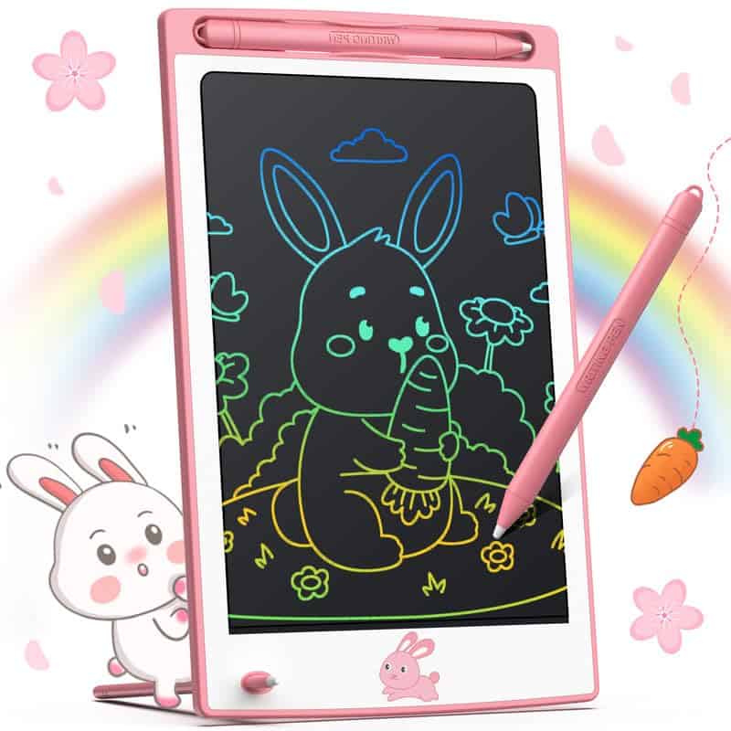 BAVEEL LCD Writing Tablet, 10 Inch Cute Corgi Doodle Board Drawing Tablet for Kids，Reusable Electronic Drawing Pad for Christmas Birthday Gift Learning Toys for 3 4 5 6 Year Old Girls Boys (Pink)