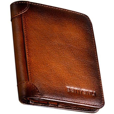 BanYaNu RFID Bifold Wallet for Men, a stylish leather wallet with ample credit card slots and cash holders. Perfect gift for men.