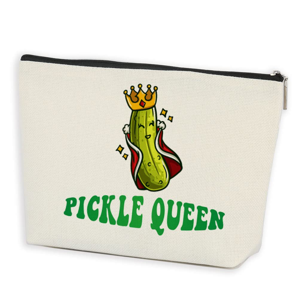 Azteoiz Pickles Gifts for Women Dill Pickles Gift Pickle Queen Makeup Bag for Pickle Lovers Friends Teens Sisters Daughter Vegetarian Gift Funny Christmas Birthday Gifts for Women Girls