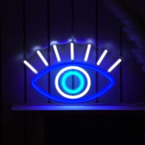 Geelin Evil Eyes Neon Sign – Vibrant LED decor for Christmas, birthdays, weddings, bedrooms, living rooms, and kids’ rooms.