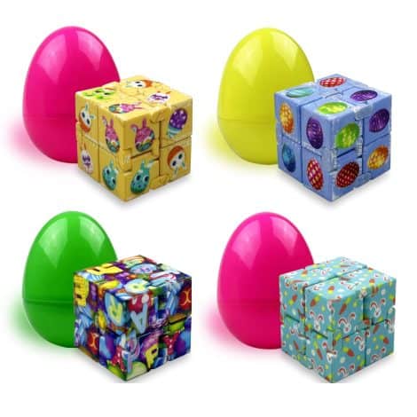 “Colorful Easter Surprise: 4-pack Pinkiwine Filled with Infinity Cube Toys – Perfect for Indian kids’ Easter fun!”