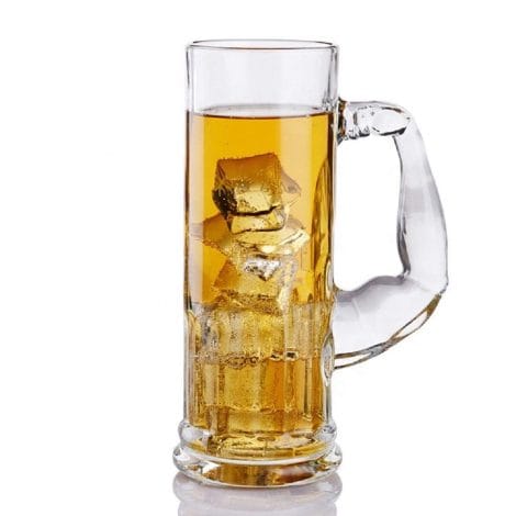 Italian Premium Glass Beer Mug – Transparent, 600ml – SYANKA, a top choice for Indian beer enthusiasts.