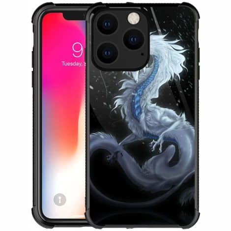 CARLOCA’s Shockproof Anti-Scratch Case with White Dragon Pattern for iPhone 14 Pro, specially designed for Indian users.