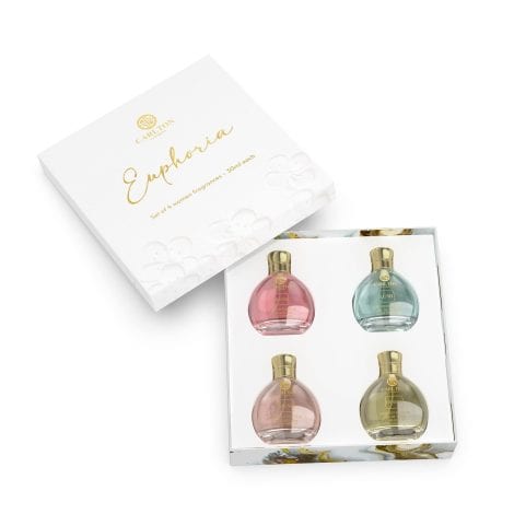 Limited Edition Carlton London Euphoria Perfume Gift Set: Indulge in long-lasting, premium fragrances with Blush, Lush, Muse, and Desire.