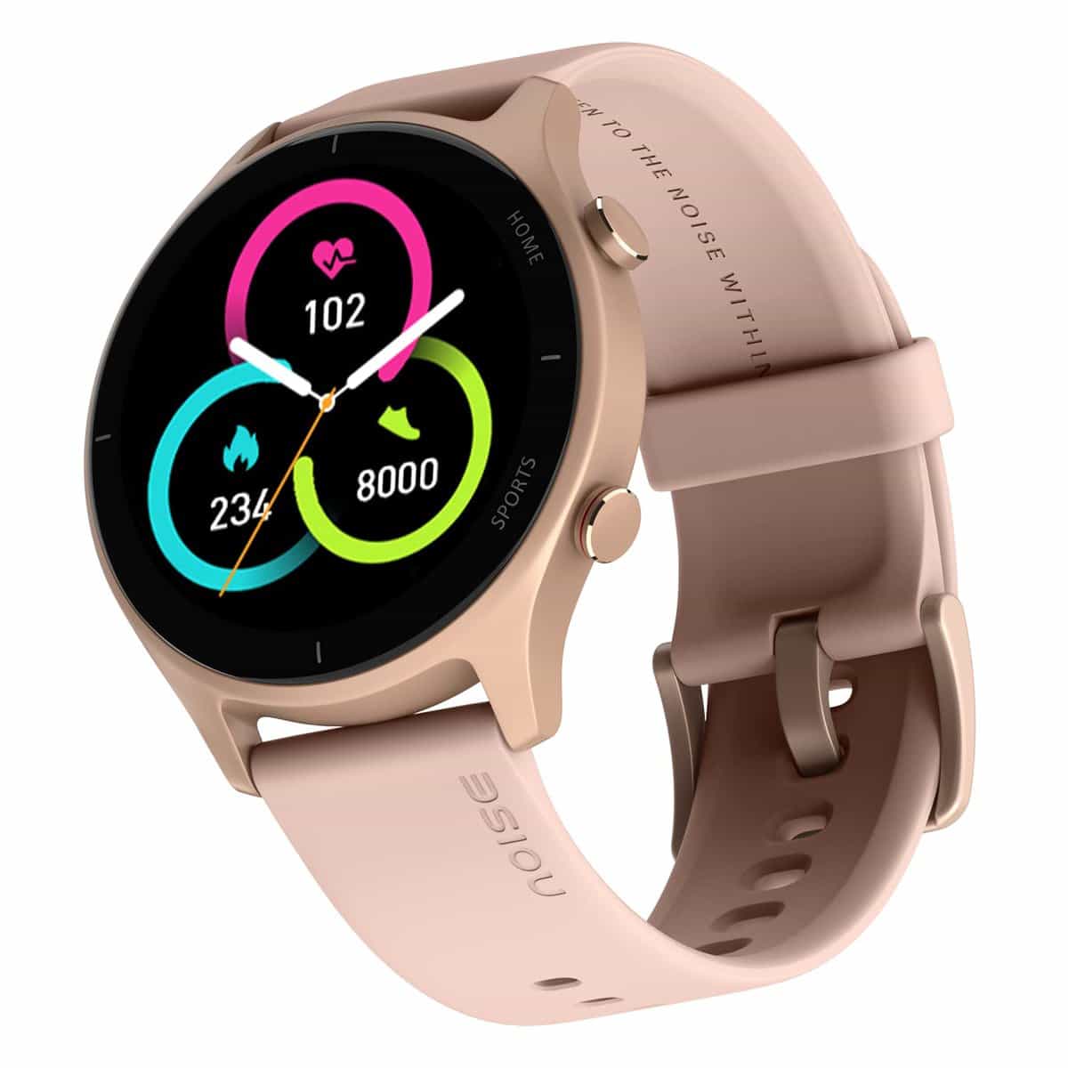 Noise Twist Round dial Smart Watch with Bluetooth Calling, 1.38" TFT Display, up-to 7 Days Battery, 100+ Watch Faces, IP68, Heart Rate Monitor, Sleep Tracking (Rose Pink)