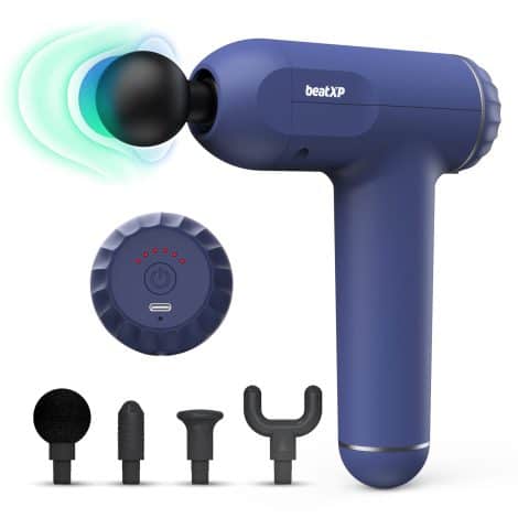 Introducing the beatXP Bolt Deep Tissue Massage Gun, an effective muscle massager providing full body pain relief. Suitable for both men and women, with a 1-year warranty. Get yours now in Royal Blue!