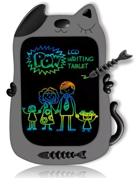 GJZZ LCD Drawing Board – Perfect Gift for Indian Girls aged 3-7, Encourages Creativity and Learning – Gray Black