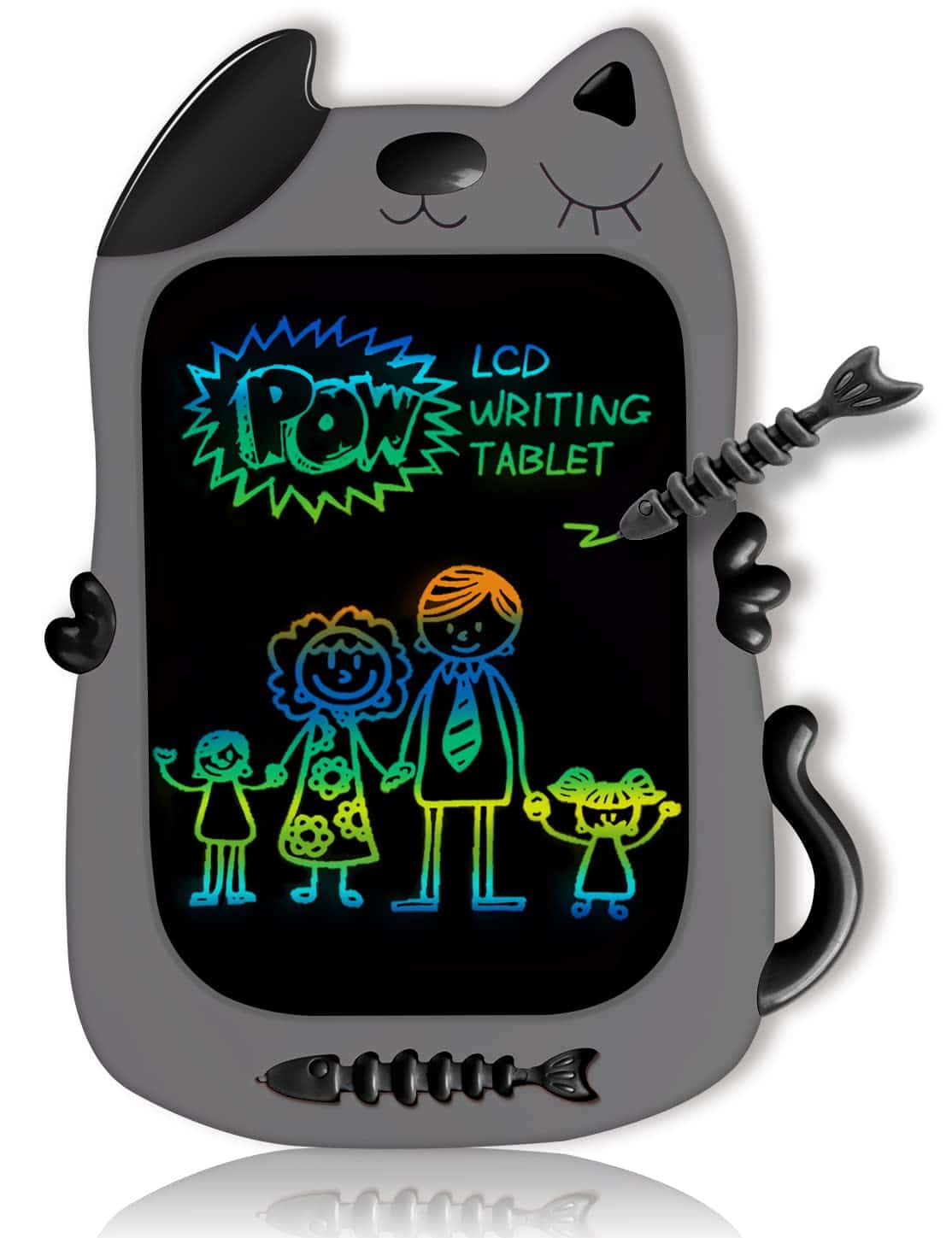 GJZZ LCD Drawing Doodle Board for 3-7 Year Old Girls Gifts,Writing and Learning Scribble Board for Little Kids - Gray Black