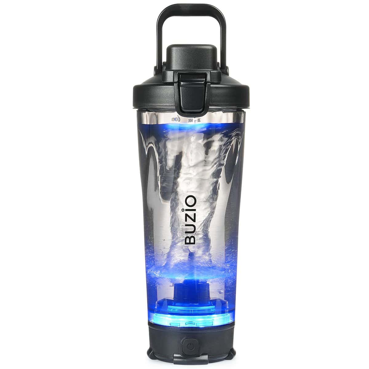 BUZIO Electric Protein Shaker Bottle, 24 oz Protein Shake Blender Bottle, USB Rechargeable Blender Bottles for Protein Mixes Shaker Cups, Portable Large Sports Water Bottles Made with Tritan, Black