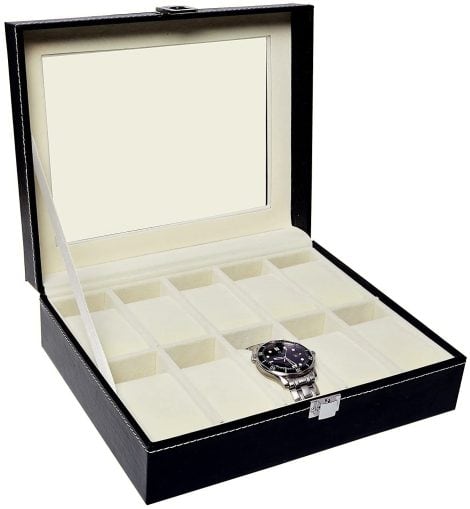 “AUGEN Watch Case, a stylish 10 slot box in PU leather for men and women. Ideal for Valentine’s gifts!”