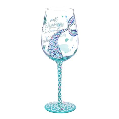 Handcrafted, artistic Mermaid-themed Wine Glass, a unique and personal 15oz gift for Indian ladies and girls.