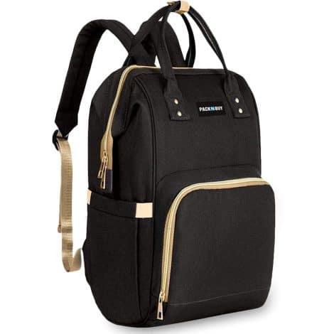Stylish black travel baby bag for Indian moms – PACKNBUY Diaper Bag for Mothers Mom.