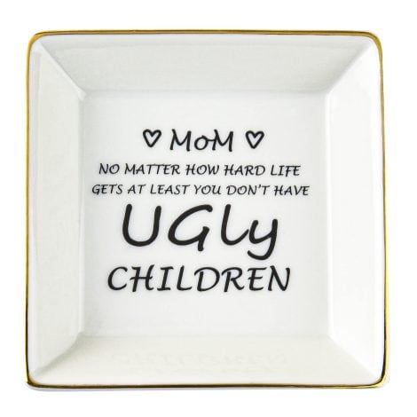 “Mom, you’re special! Cherish this ceramic tray for your precious jewelry – a heartfelt gift.”