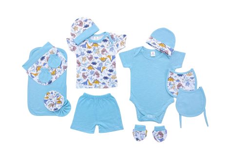 Newly Arrived Baby Clothing Set – My Tiny Wear 14-Piece Gift Pack for Boys and Girls (0-3 Months) in Sky Blue