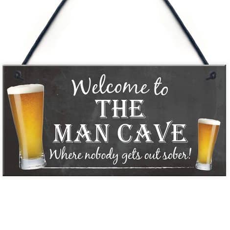 Meijiafei Humorous Alcohol Themed Hanging Sign for Indian Man’s Home Bar or Garage Pub, 10″ X 5″.