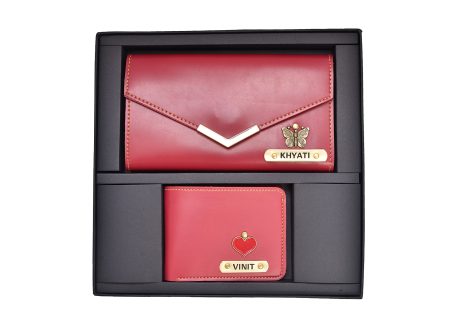 Personalized Couple Wallet with Name & Charm – Ideal Anniversary or Wedding Gift for Indian Couples