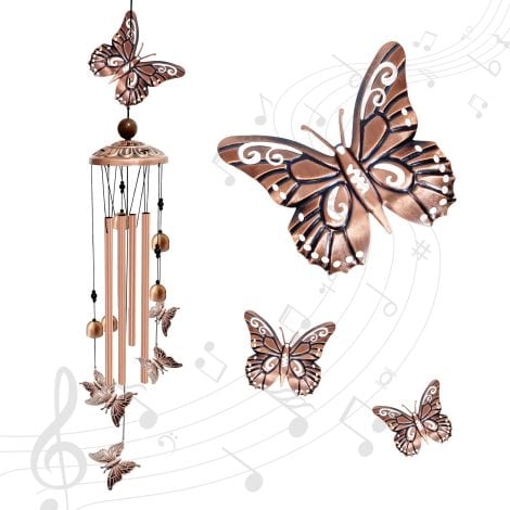 Exclusive butterfly wind chimes for your home with a charming S hook. Perfect gift for Indian women or grandmothers!