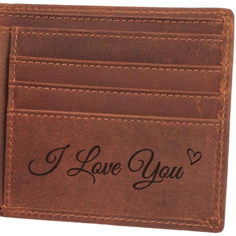 Customized I Love You Wallet – Engraved and Tailored Wallet for Indian Husbands, Special Gifts