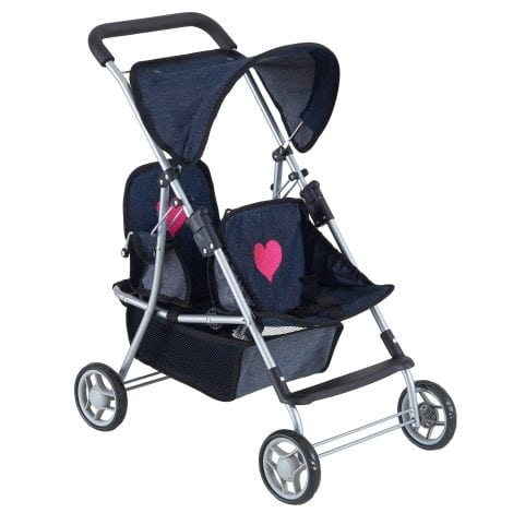 Get your little one The New York Doll Collection Twin Stroller – Adorable baby doll stroller with Heart Design. Perfect toy gift for kids!