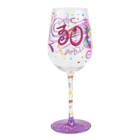 Unique wine glass for wine enthusiasts, perfect for celebrating 30-ish birthdays. Great gift idea for Indians.