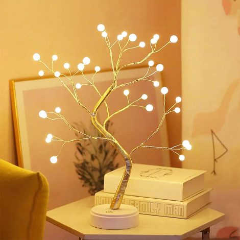 Colorful Dripping Tabletop Bonsai Tree Light with 108 LEDs, DIY Tree Lamp, Battery/USB Powered, Ideal for Indian homes.