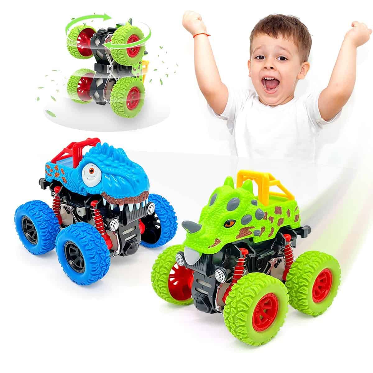 AESTEMON Car Toys for 1 2 3 4 Year Old Girls Boys Gifts, Boys Monster Trucks for Kids Toys Age 1 2 3 4 5 6 Year Old Boys Girl Birthday Gifts