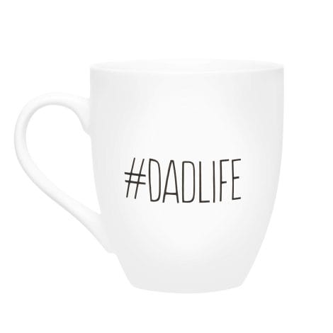 Pearhead Dadlife Ceramic Coffee Mug: The Perfect Gift for Father’s Day or New Dads. White color.