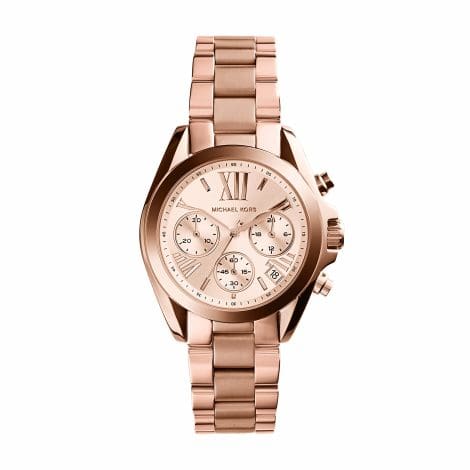 Michael Kors Women’s Watch with a Rose Dial and Strap in Gold Color.