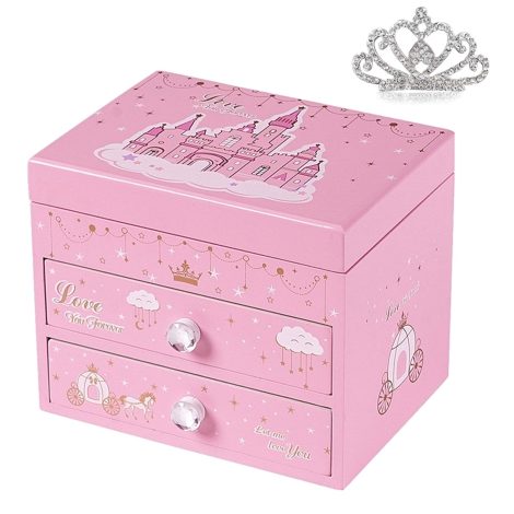 Cokosing Kids Jewelry Box – Musical Boxes, a perfect gift for girls’ birthdays, with abundant space for accessories.