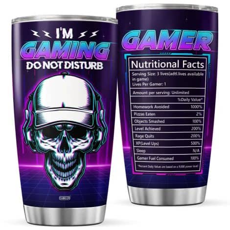 20 Oz Stainless Steel Mug for Indian Gamers with Skull Design – Perfect Gift for Birthdays & Holidays