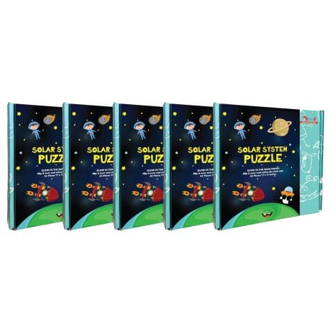 Glow-in-the-dark space puzzle for kids aged 2-6 years, featuring planets and universe. Great return gift!