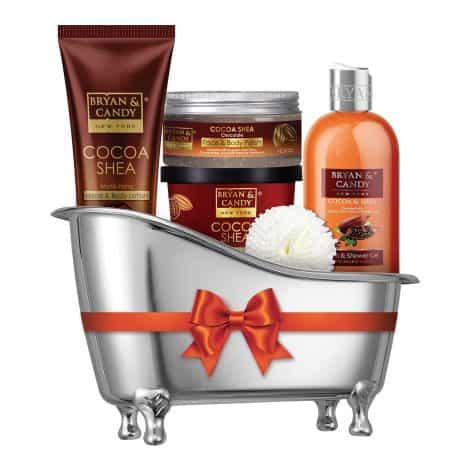 Bryan & Candy Christmas Bath Kit: A luxurious home spa experience with cocoa shea essentials for men and women.