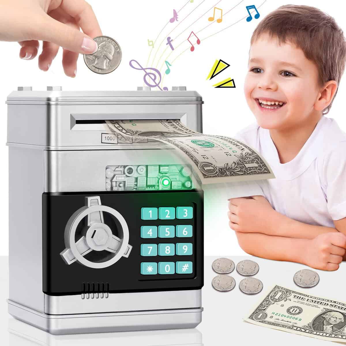 MAGIBX ATM Piggy Bank for Real Money - Best Gifts for Girls/Boys/Kids