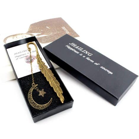 Moon Metal Bookmarks with Gift Box, a beautiful and unique personalized bookmark for Indian book lovers.