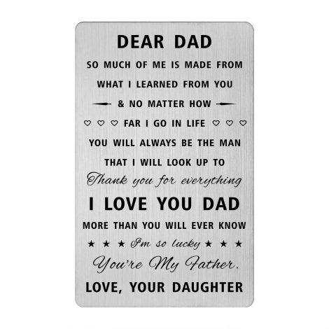 Wallet Card Gifts to Express Gratitude: Celebrate Dad’s Birthday with Special Thank You Gifts from Daughter