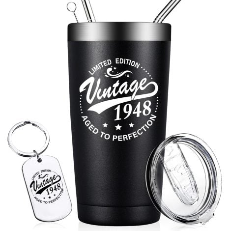 75th Birthday Gifts for Men: 1947 Special Edition Tumbler – Celebrate Dad, Grandpa, or Friends with Style!