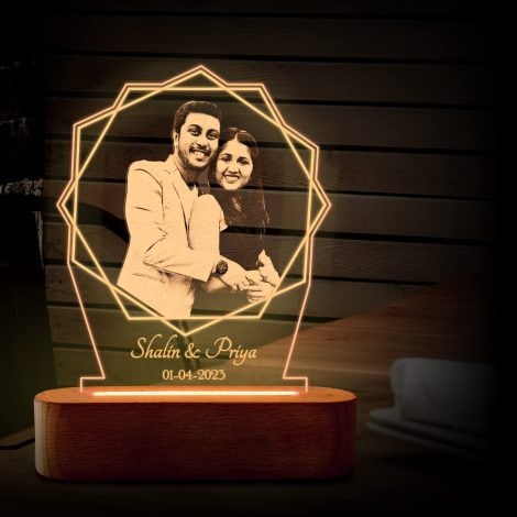 ZOCI VOCI Anniversary Gift for Couple: Unique LED Photo Frame as Customized Birthday Gift for Wife & Husband.