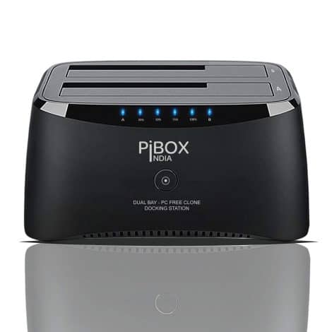 Introducing PiBOX India, a top-loading USB 3.0 SATA docking station with disk duplicator and auto sleep. Supports up to 12TB storage for 2.5 or 3.5in HDD/SSD.