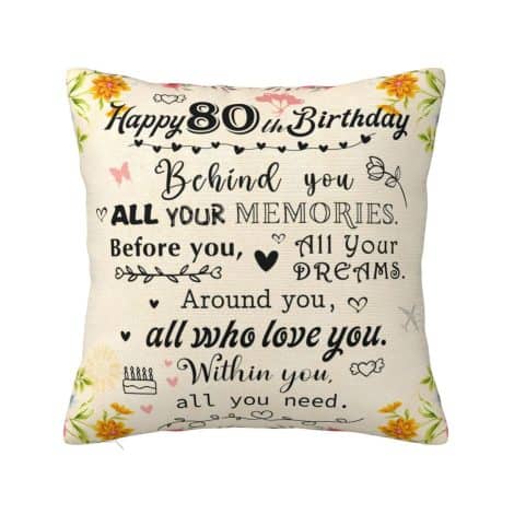 “Beautiful Pillow Covers for Special 80th Birthdays – Ideal Presents for Loved Ones.”