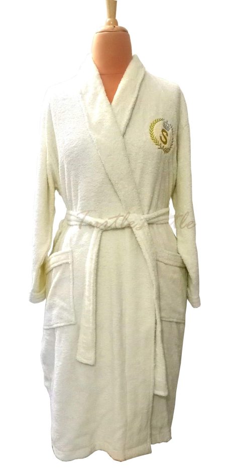 TurtleLittle, a customized bathrobe made of Cotton for Indian adults, available in Ivory White, 350 GSM.