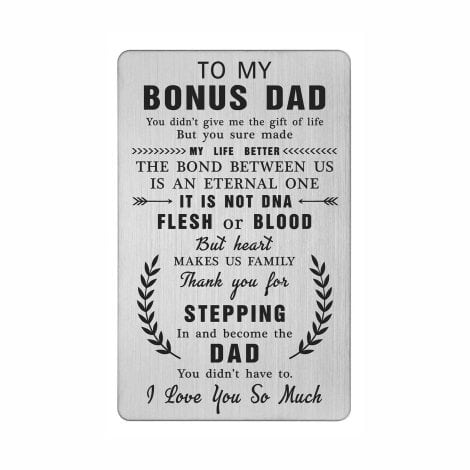 Stepfather Appreciation Wallet Card: Special gift for adoptive dads, perfect for Father’s Day or birthdays.