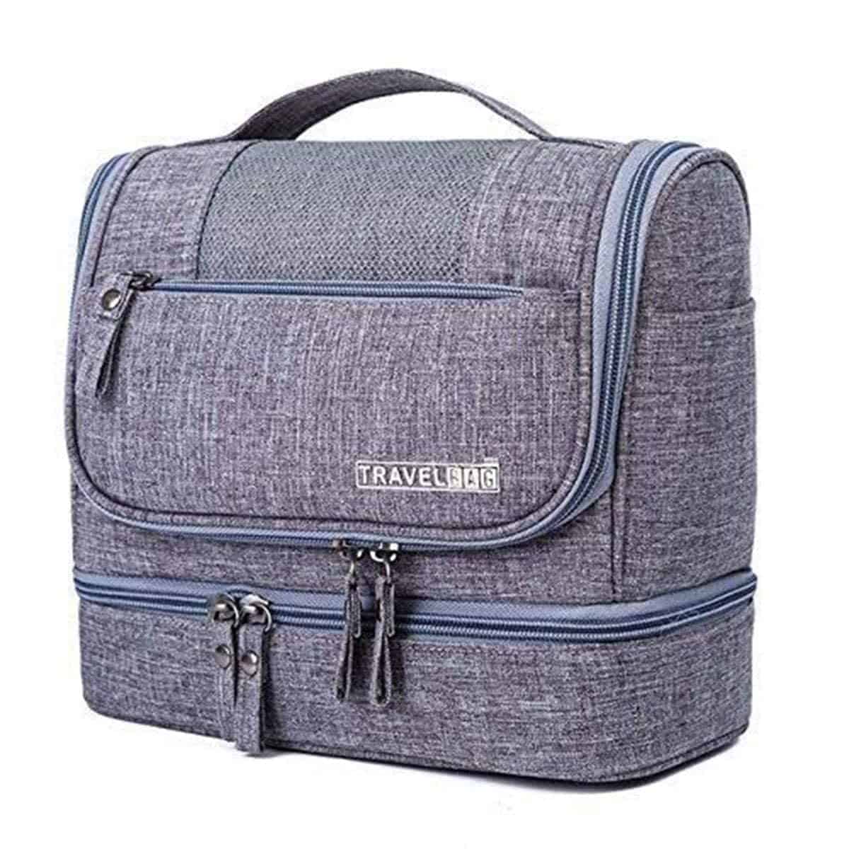 Seagull flight of fashion Toiletry Bag for Travel, Toiletry Organizer Pouch with Hook, Travel Accessories Kit Pouch for Men & Women - 24 x 20 x 13 cm - Grey