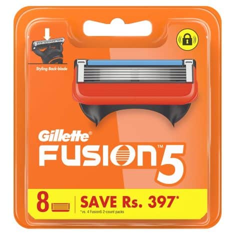 Gillette Fusion Manual Blades: 8 pieces for Indian men seeking a precise shave and groomed beard.