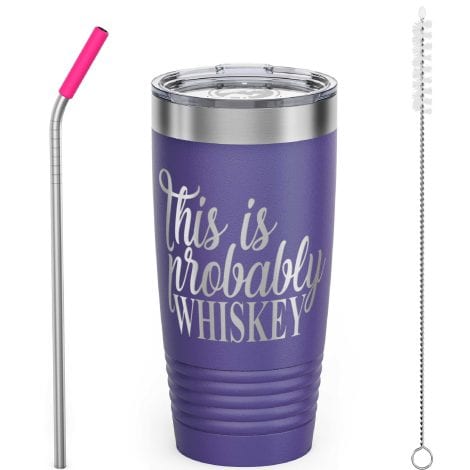 SDF Cup – The Ultimate 20oz Coffee Tumbler with Lid and Straw – Ideal Gift for anyone! – Keeps Drinks Hot or Cold – Purple.