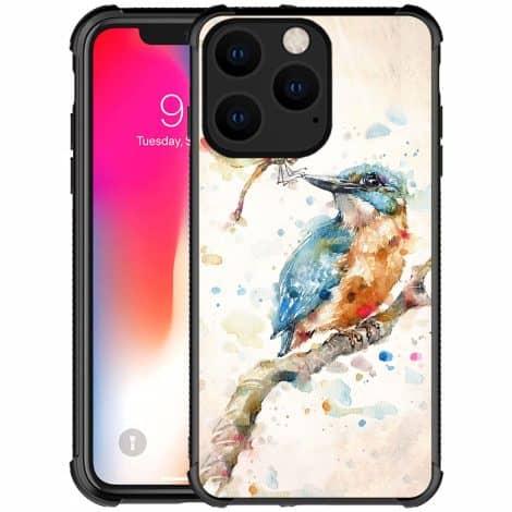 CARLOCA Watercolor Bird and Dragonfly Pattern Case is perfect for protecting your iPhone 14 Pro in style.